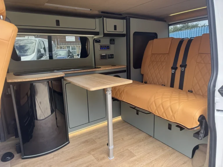 Matching tan Custom rear bed