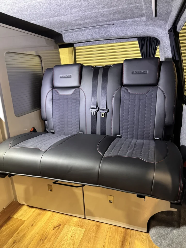 Rear bed upholstered by Vantek to complement the front